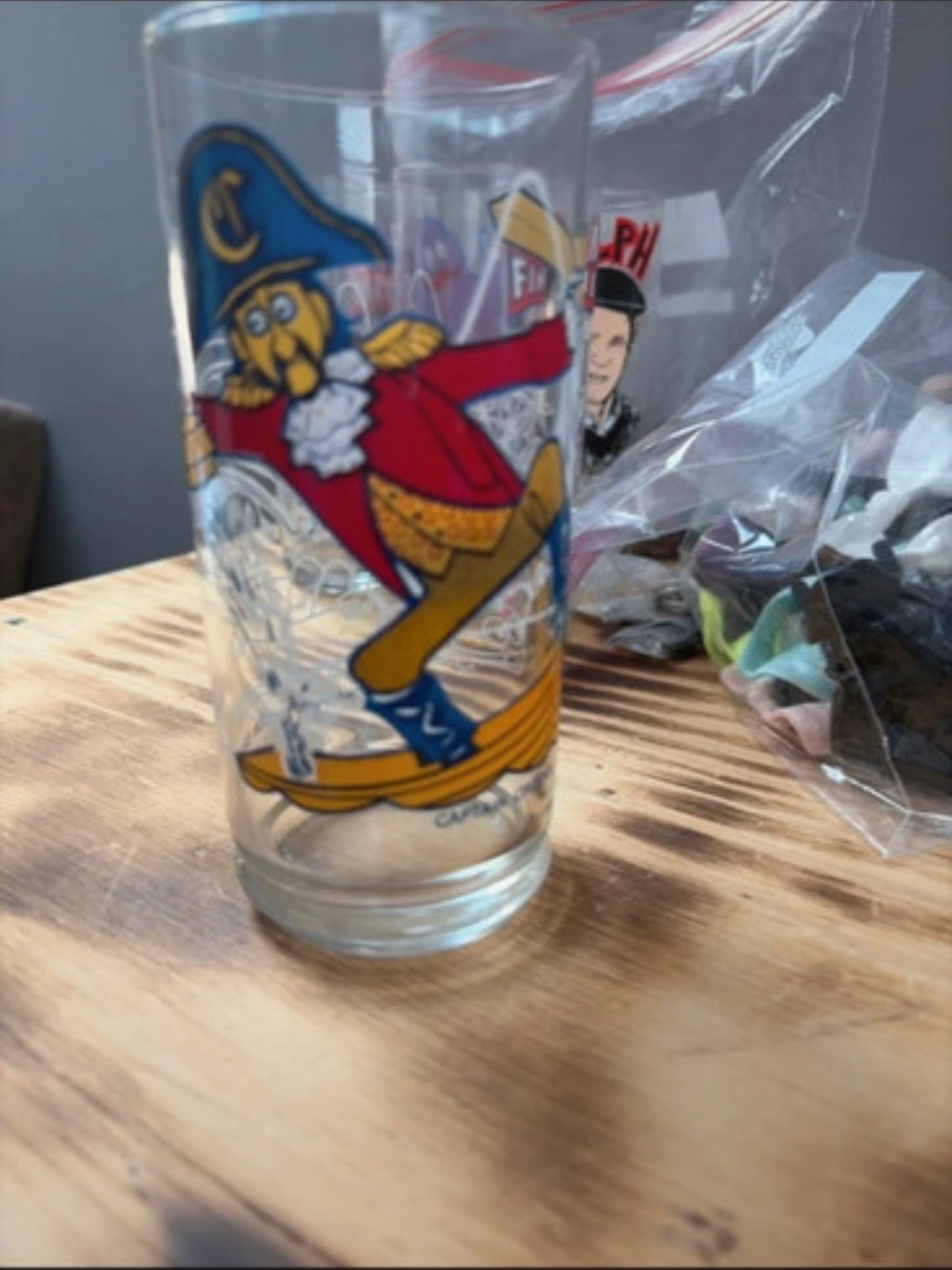 McDonald’s Collector Series Captain Crook Tumbler Glass 1977 Vintage